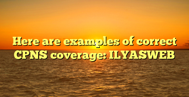 Here are examples of correct CPNS coverage: ILYASWEB