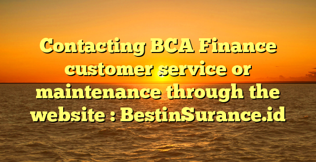 Contacting BCA Finance customer service or maintenance through the website : BestinSurance.id