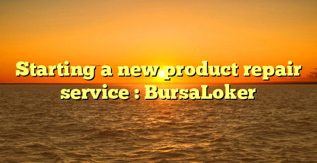 Starting a new product repair service : BursaLoker