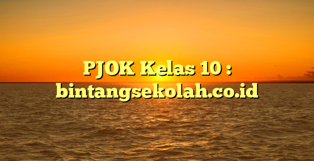 PJOK Kelas 10 : bintangsekolah.co.id